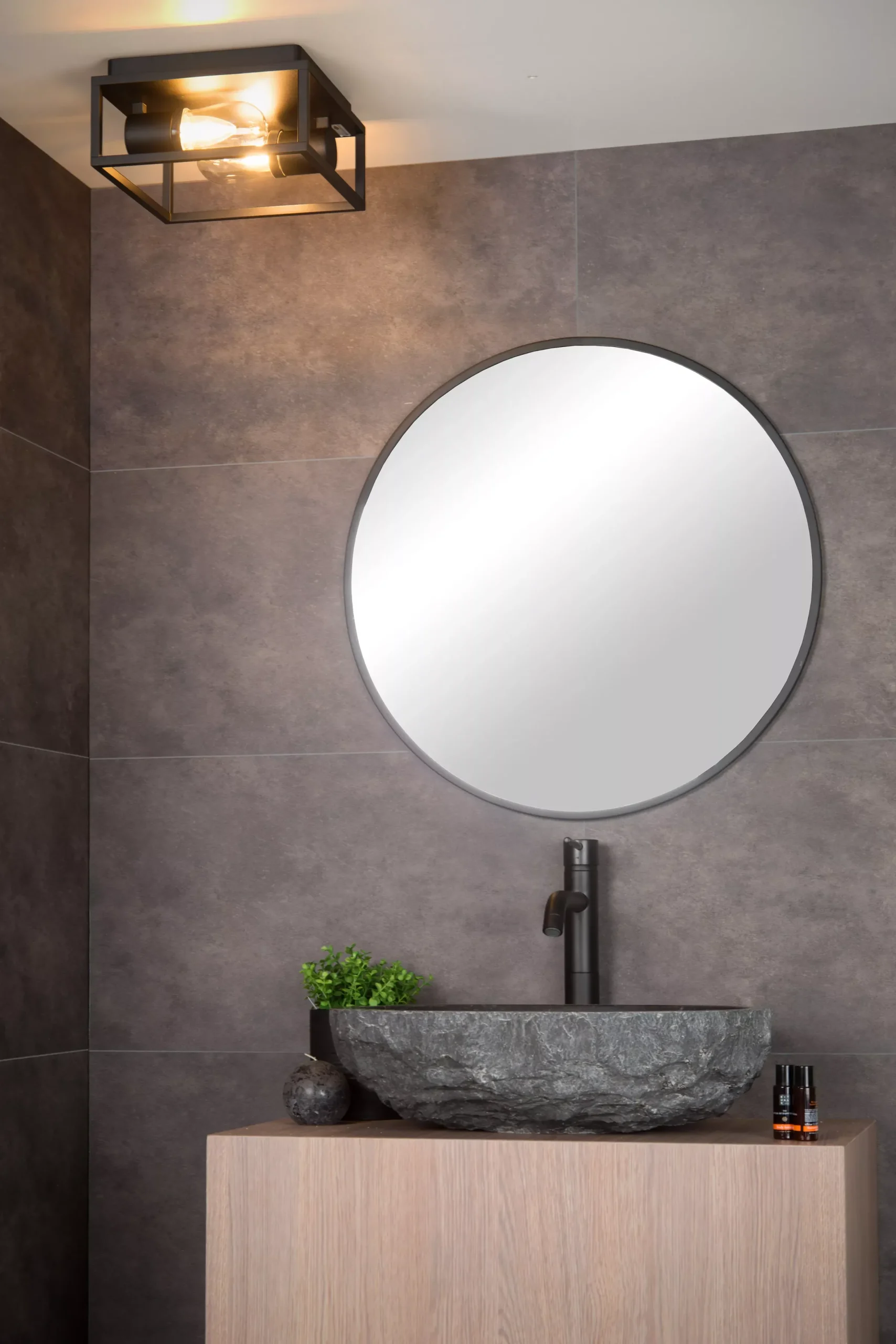 CARLYN - Plafonnière Badkamer - 2xE14 - IP54 - Zwart*Lucide Best Sale