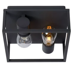 CARLYN - Plafonnière Badkamer - 2xE14 - IP54 - Zwart*Lucide Best Sale