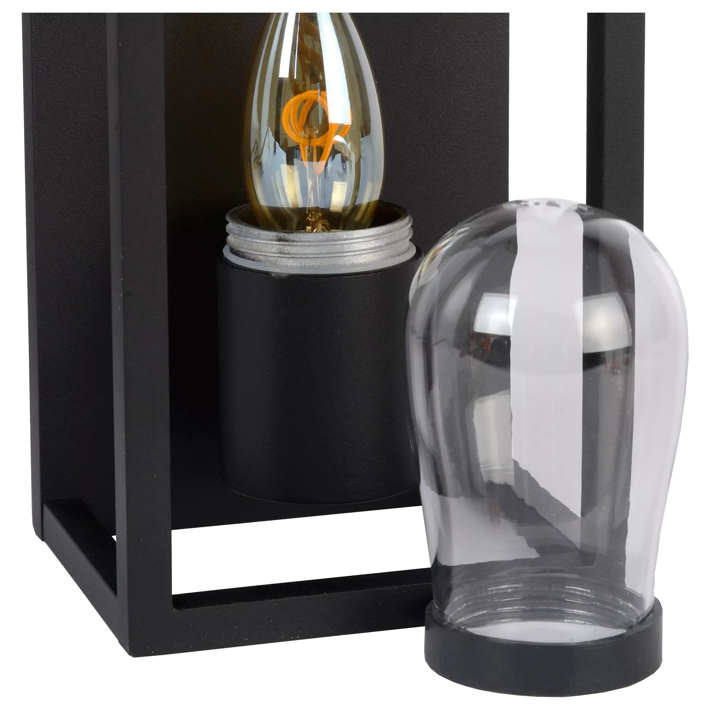 CARLYN - Wandlamp Badkamer - 1xE14 - IP54 - Zwart*Lucide Discount