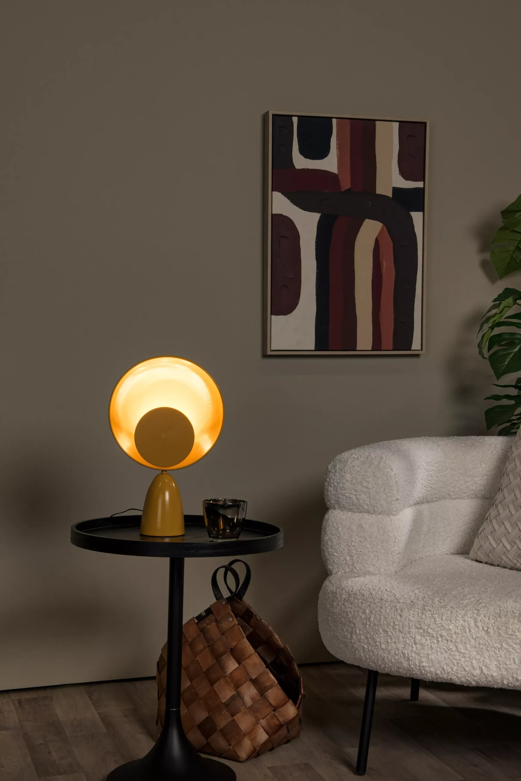 CASTAMAR - Tafellamp - Ø 25,5 cm - LED - 1x8W 2100K - Okergeel*Lucide Online