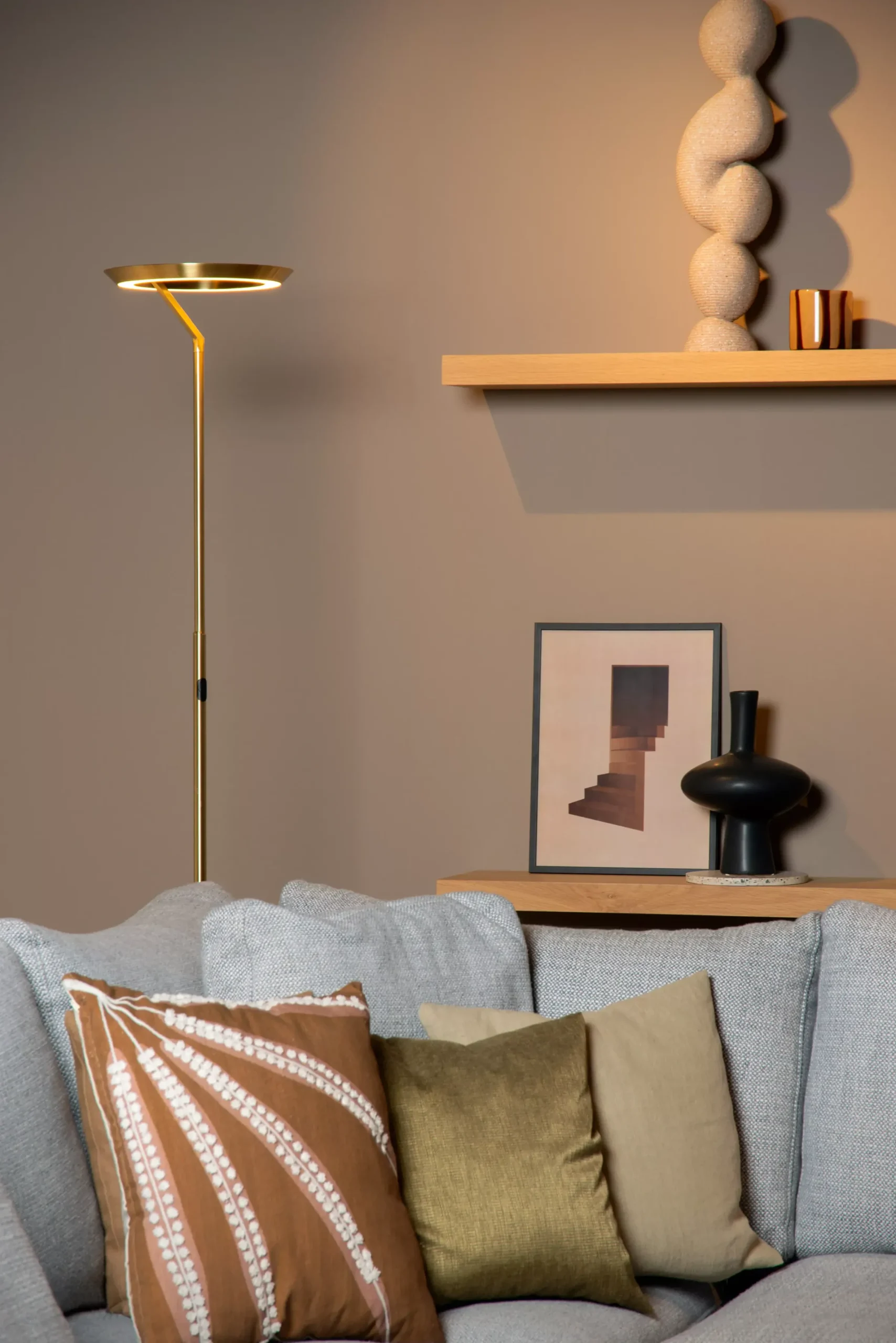 CELESTE - Vloerlamp - Ø 28 cm - LED Dimb. - 1x21W 2700K - Mat Goud / Messing*Lucide Flash Sale