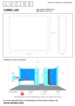 CERES-LED - Plafonnière Badkamer - LED Dimb. - 1x30W 3000K - IP44 - Zwart*Lucide Flash Sale