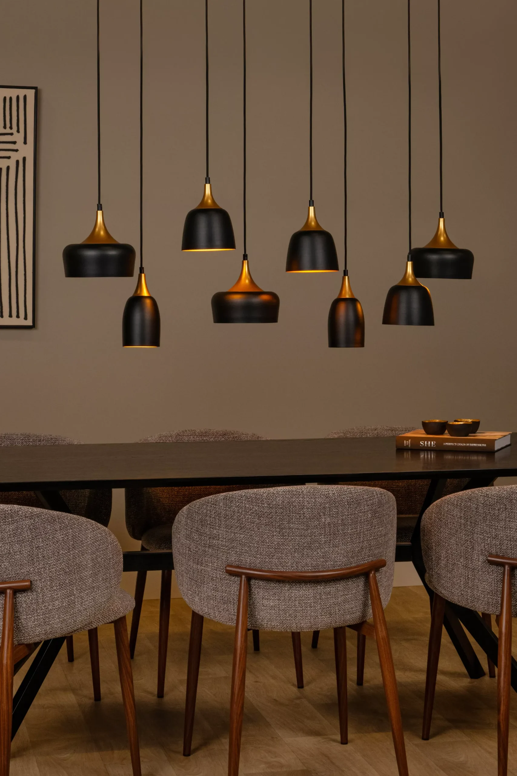 CHAYANNE - Hanglamp - 8xE14 - Zwart*Lucide Discount