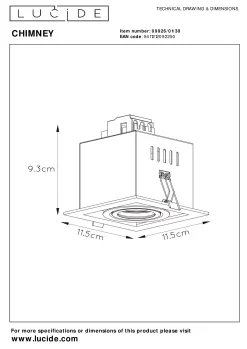 CHIMNEY - Inbouwspot - 1xGU10 - Zwart*Lucide Store