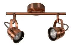 CIGAL - Plafondspot - LED - GU10 - 2x5W 2700K - Koper*Lucide Fashion