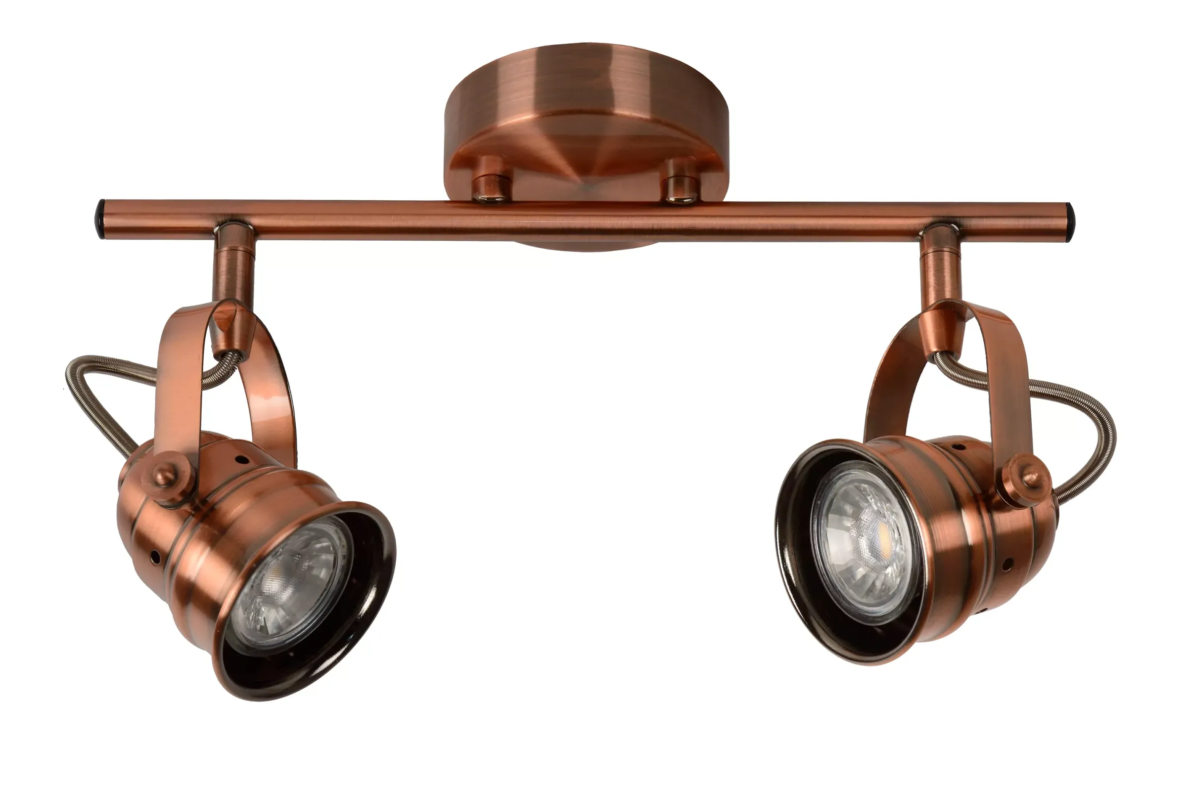 CIGAL - Plafondspot - LED - GU10 - 2x5W 2700K - Koper*Lucide Fashion