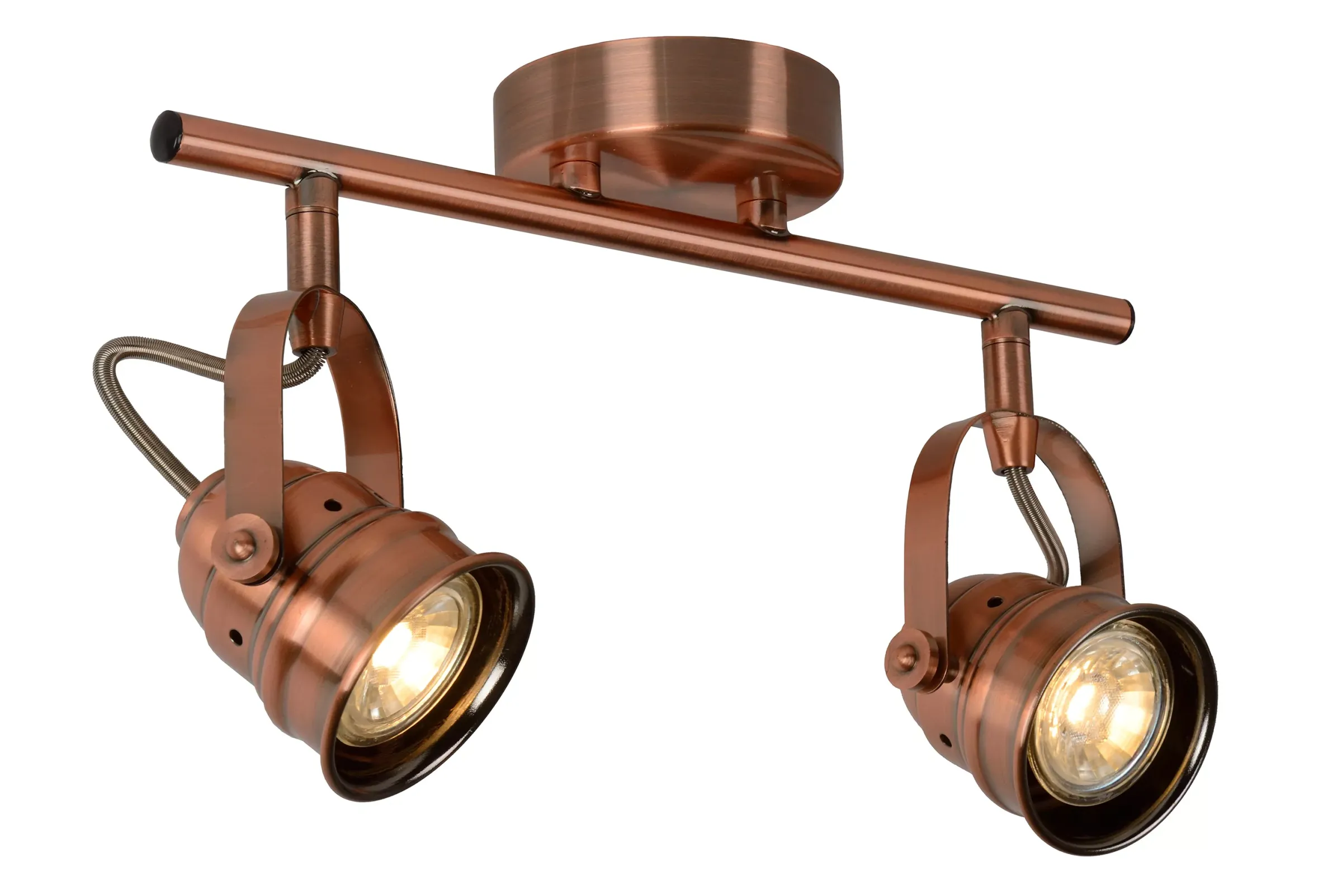 CIGAL - Plafondspot - LED - GU10 - 2x5W 2700K - Koper*Lucide Fashion