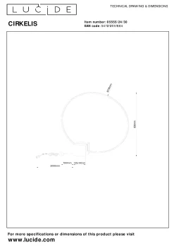 CIRKELIS - Tafellamp - Ø 83 cm - LED Dimb. - 1x24W 3000K - Zwart*Lucide Cheap