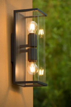 CLAIRE - Wandlamp Binnen/Buiten - 2xE27 - IP54 - Antraciet*Lucide Fashion