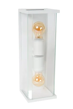 CLAIRE - Wandlamp Binnen/Buiten - 2xE27 - IP54 - Wit*Lucide New