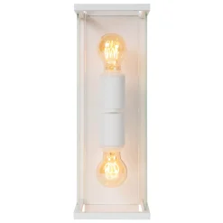 CLAIRE - Wandlamp Binnen/Buiten - 2xE27 - IP54 - Wit*Lucide New