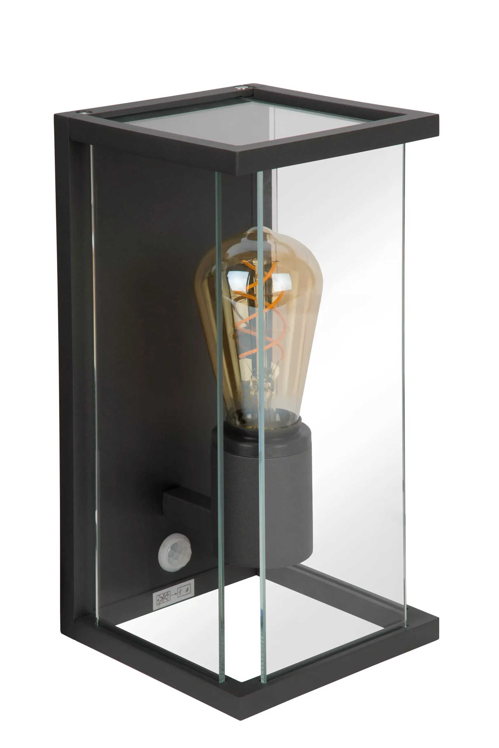 CLAIRE - Wandlamp Binnen/Buiten - 1xE27 - IP54 - Beweging & dag/nacht sensor - Antraciet*Lucide Shop