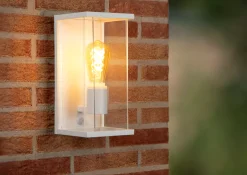 CLAIRE - Wandlamp Binnen/Buiten - 1xE27 - IP54 - Beweging & dag/nacht sensor - Wit*Lucide Clearance