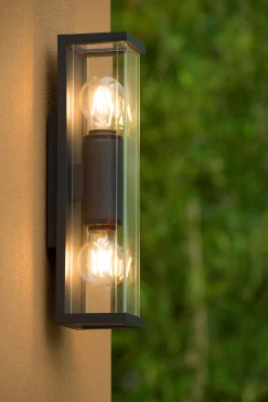 CLAIRE - Wandlamp Binnen/Buiten - 2xE27 - IP54 - Antraciet*Lucide Discount
