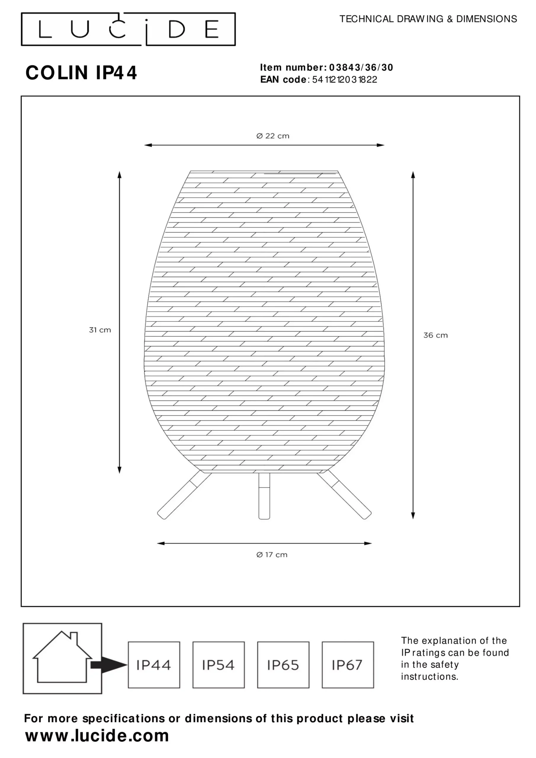 COLIN IP44 - Oplaadbare Tafellamp Binnen/Buiten - Accu/Batterij - LED 3 StepDim - 1x3W 3000K - IP44 - Zwart*Lucide Online