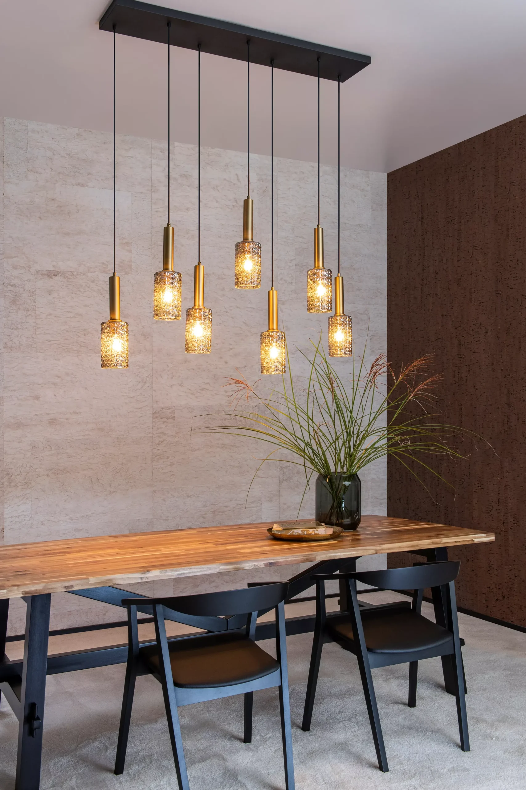 CORALIE - Hanglamp - 7xE27 - Mat Goud / Messing*Lucide Discount