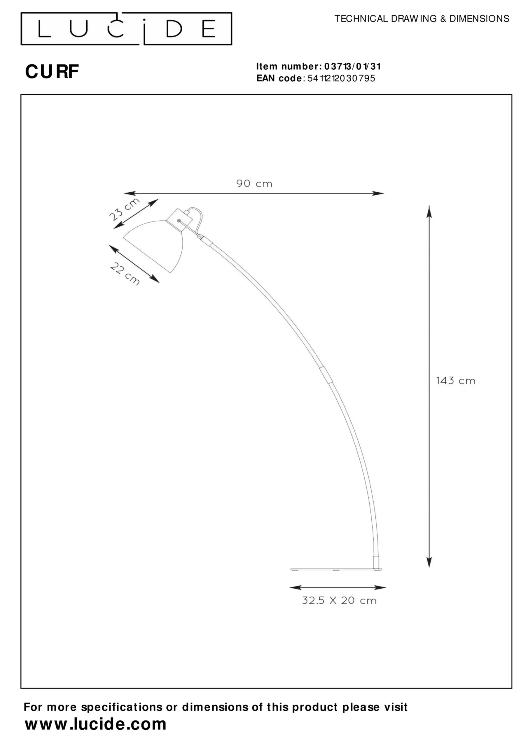 CURF - Leeslamp - 1xE27 - Wit*Lucide Cheap