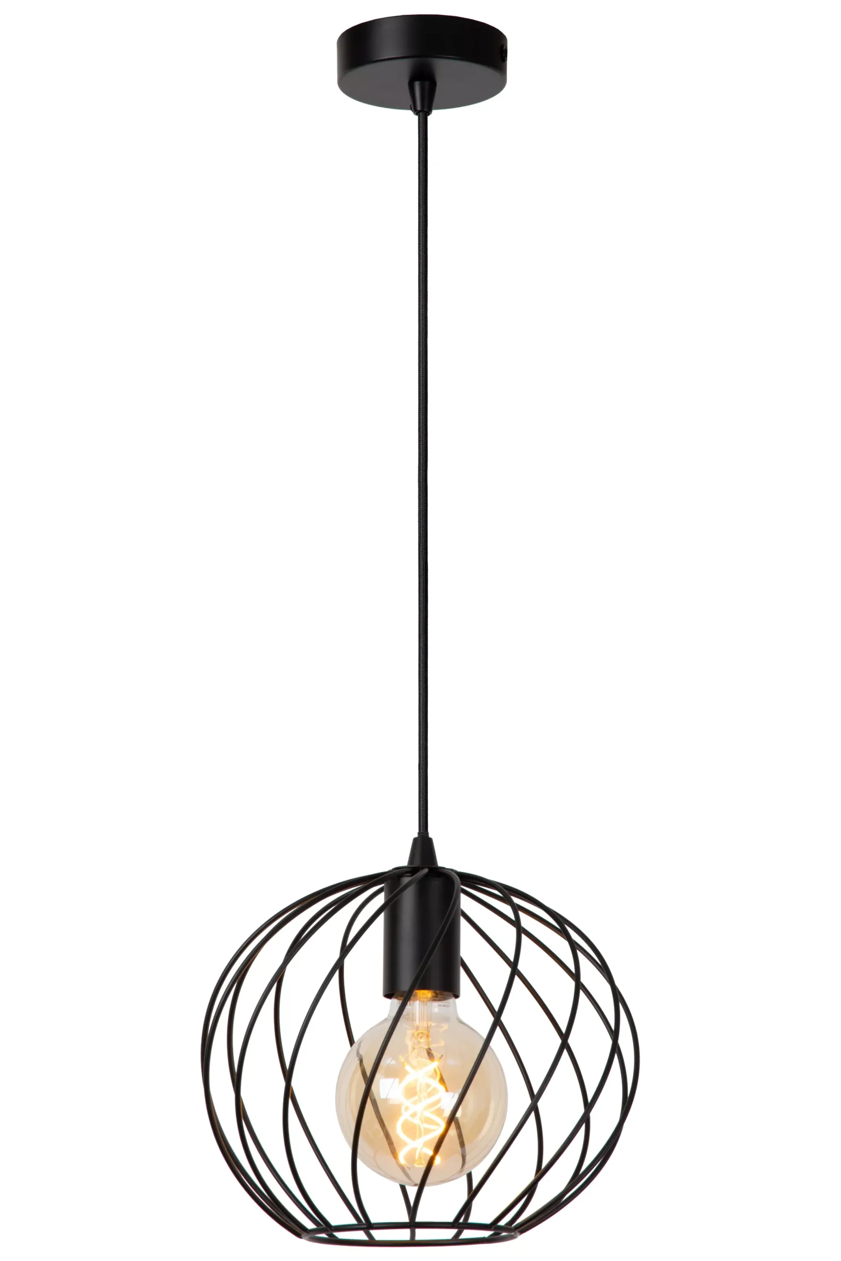 DANZA - Hanglamp - Ø 25 cm - 1xE27 - Zwart*Lucide Discount