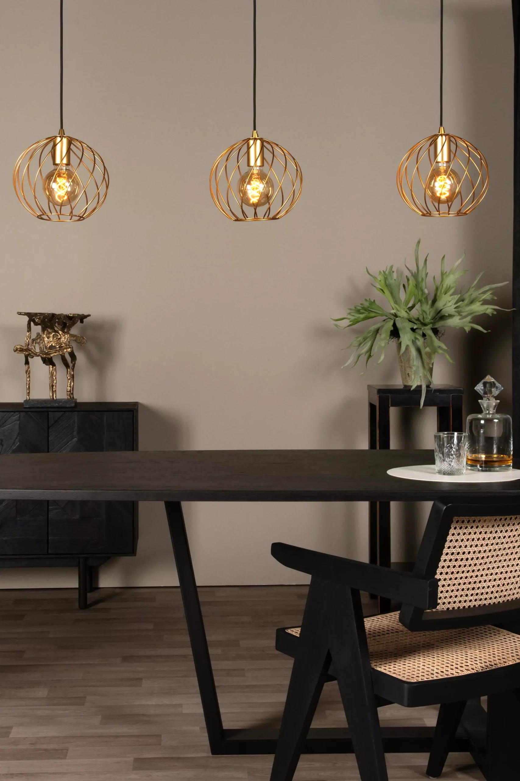 DANZA - Hanglamp - 3xE27 - Mat Goud / Messing*Lucide Best