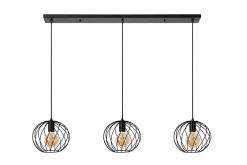 DANZA - Hanglamp - 3xE27 - Zwart*Lucide Hot