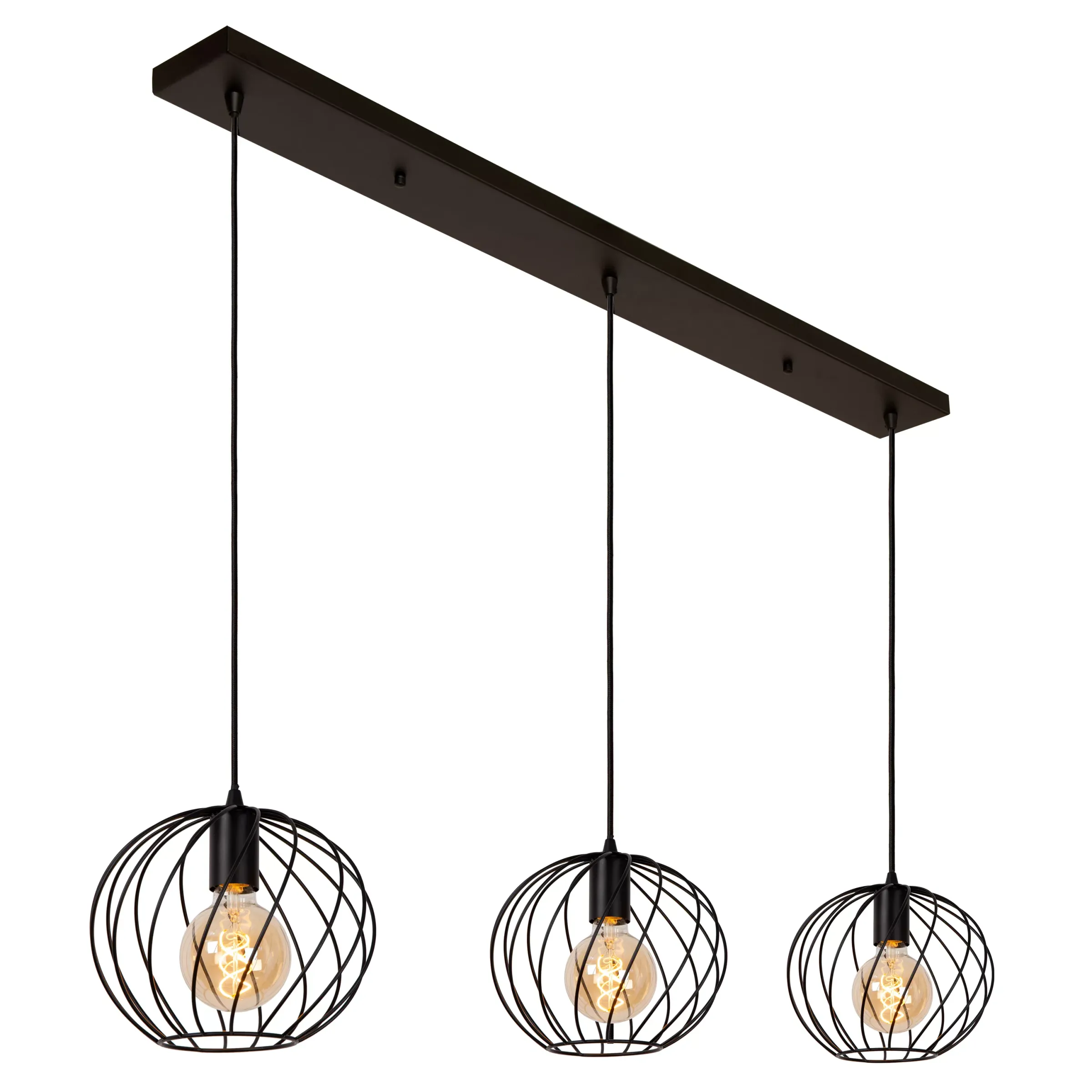 DANZA - Hanglamp - 3xE27 - Zwart*Lucide Hot