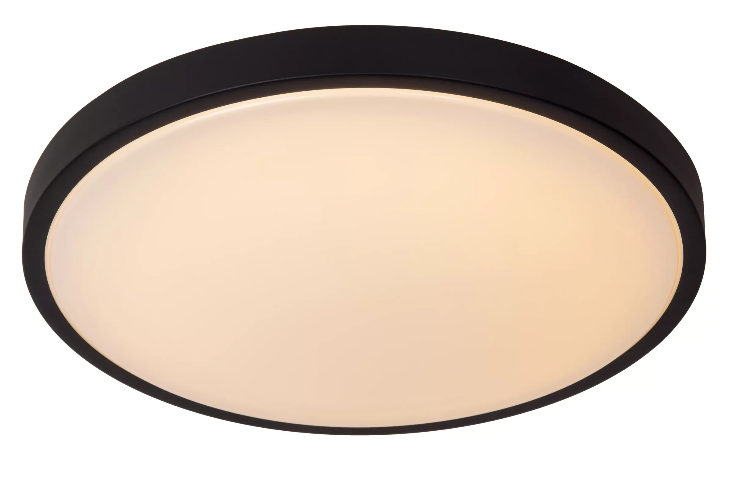 DASHER - Plafonnière Badkamer - Ø 41 cm - LED - 1x24W 2700K - IP44 - Beweging & dag/nacht sensor - Zwart*Lucide Discount