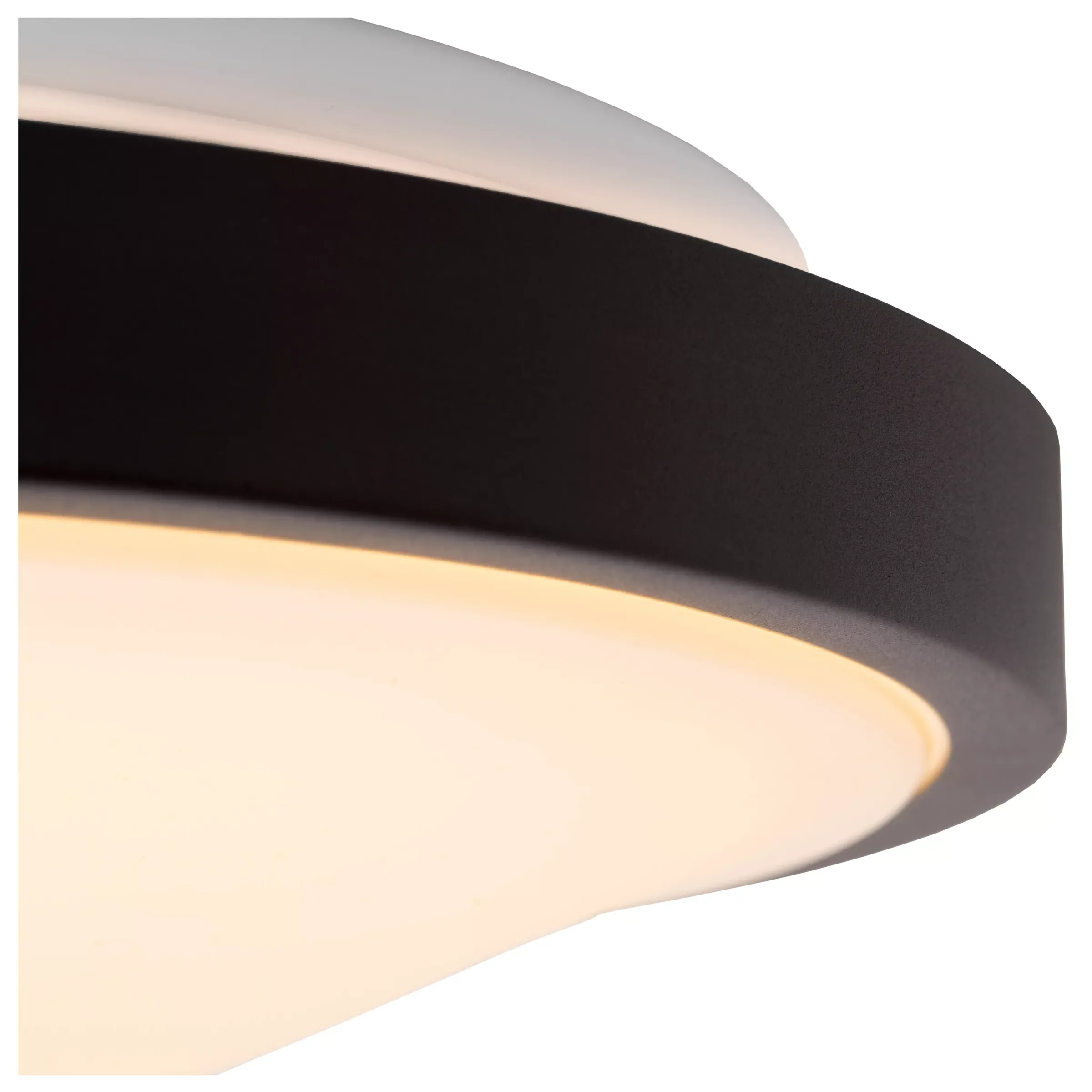 DASHER - Plafonnière Badkamer - Ø 41 cm - LED - 1x24W 2700K - IP44 - Beweging & dag/nacht sensor - Zwart*Lucide Discount