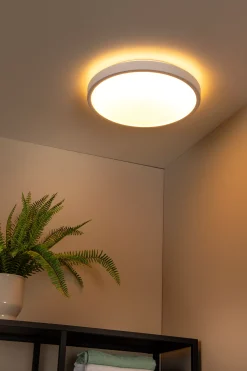 DASHER - Plafonnière Badkamer - Ø 41 cm - LED - 1x24W 2700K - IP44 - Beweging & dag/nacht sensor - Wit*Lucide Best Sale