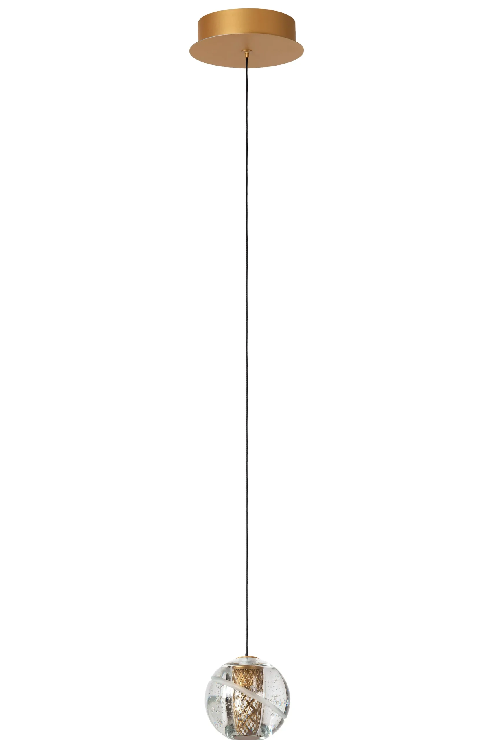 DILENKO - Hanglamp - Ø 14 cm - LED - 1x4,2W 2700K - Mat Goud / Messing*Lucide Hot