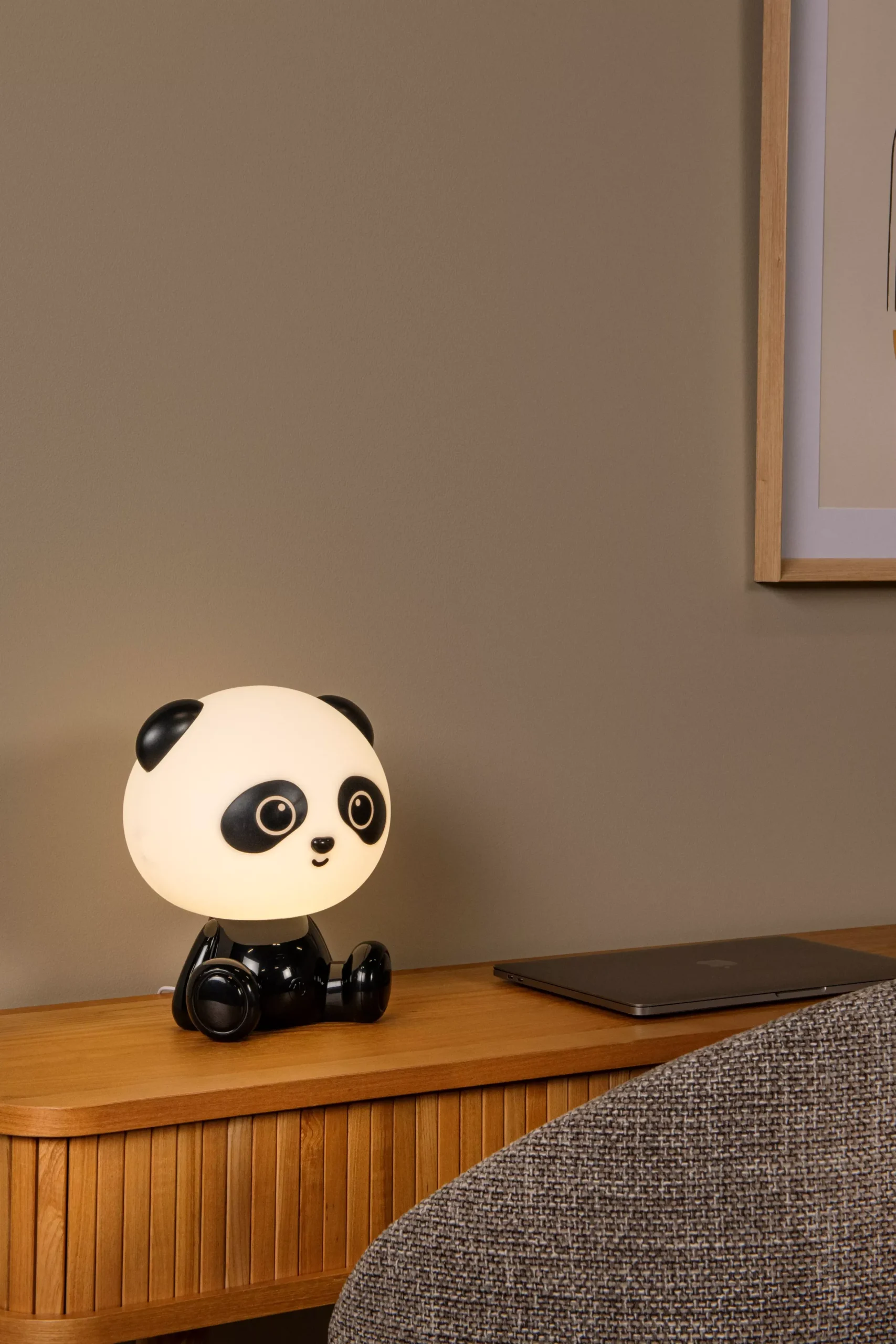 DODO PANDA - Tafellamp Kinderkamer - LED 3 StepDim - 1x3W 4000K - Zwart*Lucide Outlet
