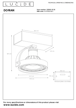 DORIAN - Plafondspot - Ø 11,7 cm - LED Dim to warm - GU10 (ES111) - 1x12W 2200K/3000K - Zwart*Lucide Cheap