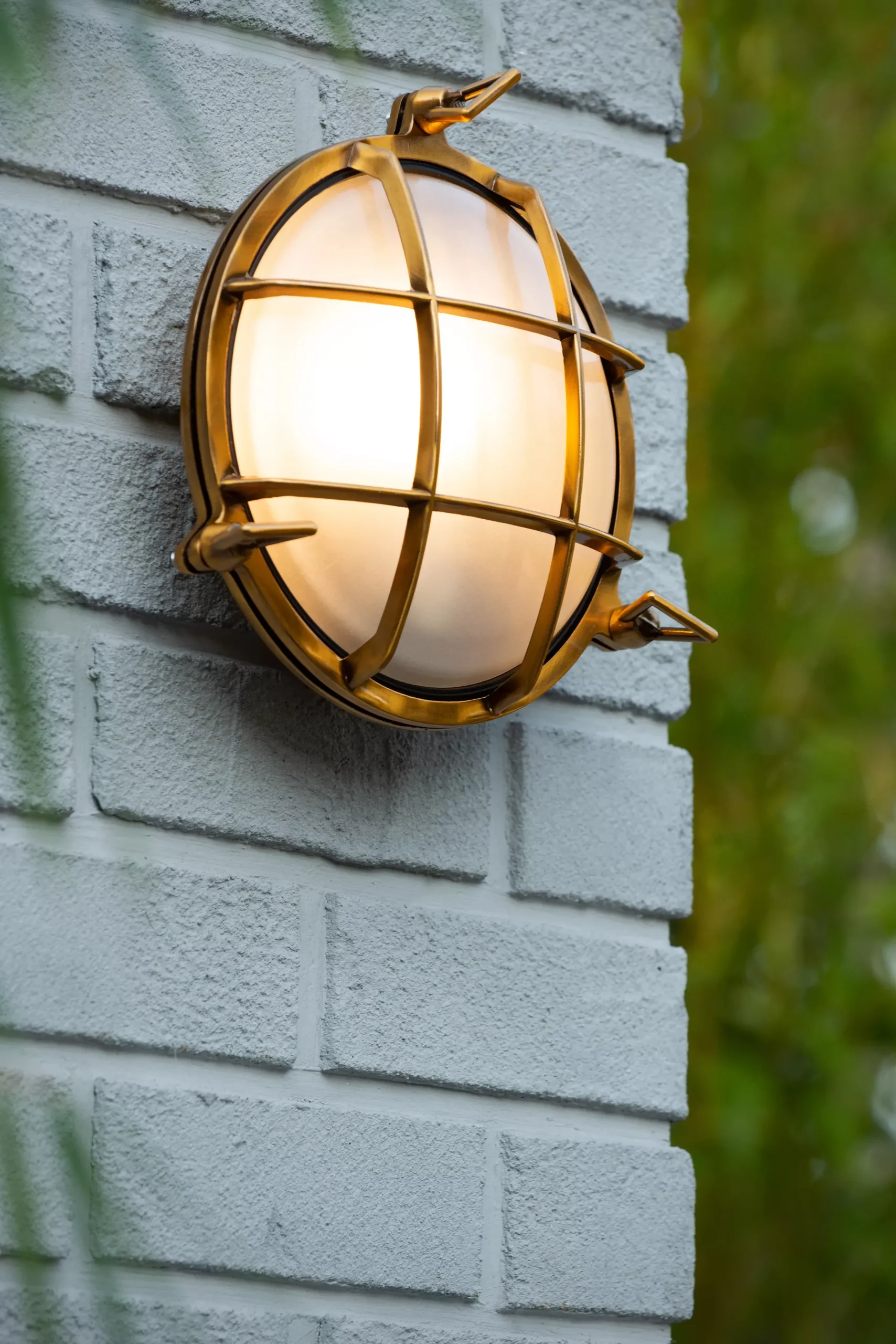DUDLEY - Wandlamp Binnen/Buiten - Ø 22 cm - 1xE27 - IP65 - Mat Goud / Messing*Lucide Online