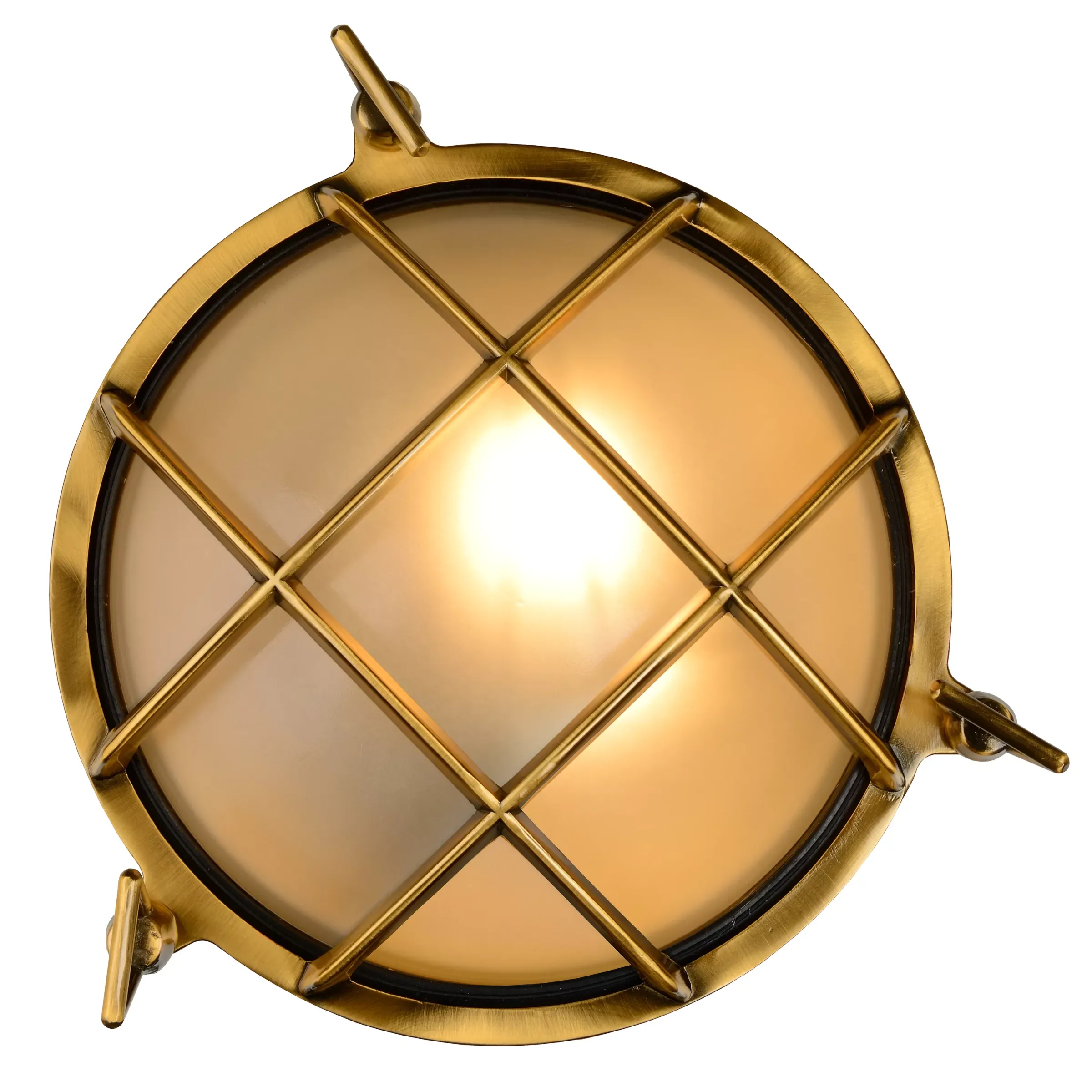 DUDLEY - Wandlamp Binnen/Buiten - Ø 22 cm - 1xE27 - IP65 - Mat Goud / Messing*Lucide Online