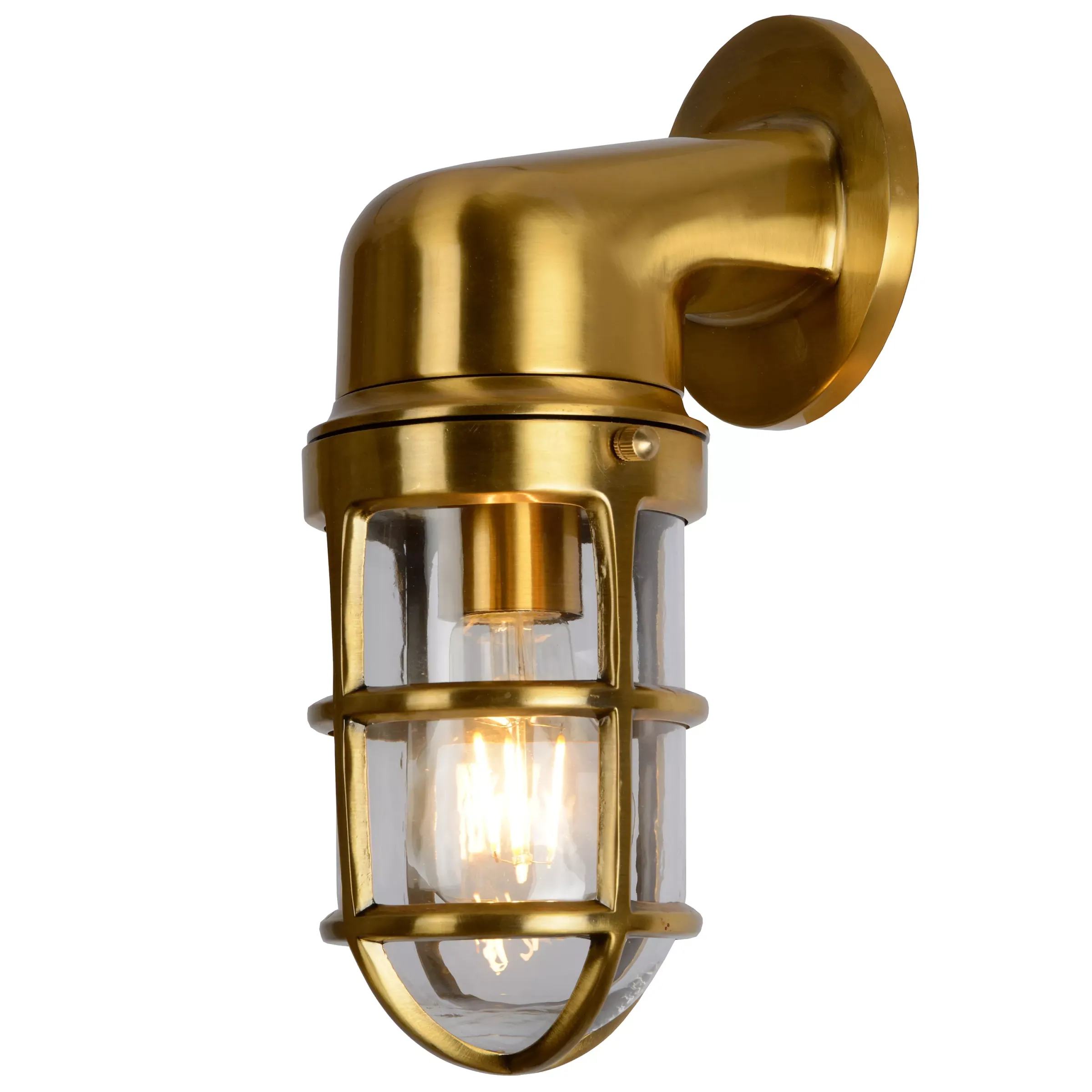 DUDLEY - Wandlamp Binnen/Buiten - 1xE27 - IP44 - Mat Goud / Messing*Lucide Discount