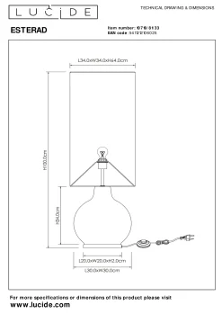 ESTERAD - Vloerlamp - Ø 34 cm - 1xE27 - Groen*Lucide Shop