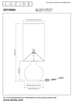 ESTERAD - Vloerlamp - Ø 34 cm - 1xE27 - Okergeel*Lucide Outlet