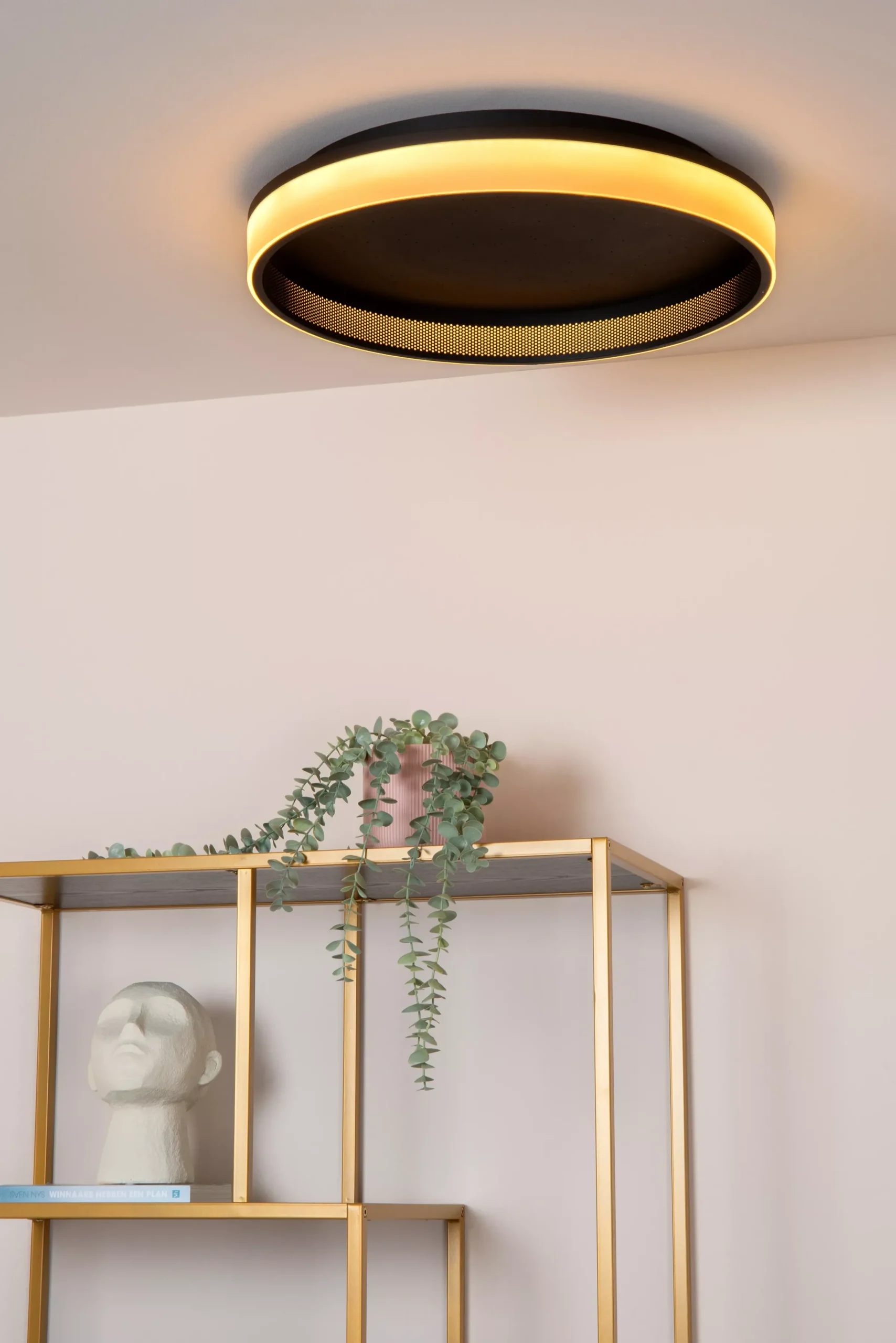 ESTREJA - Plafonnière - Ø 40 cm - LED Dimb. - CCT - 2500K/3000K - Zwart*Lucide Store