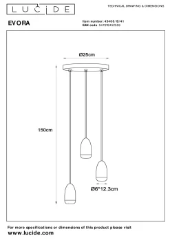 EVORA - Hanglamp - Ø 25 cm - 3xGU10 - Taupe*Lucide Best Sale