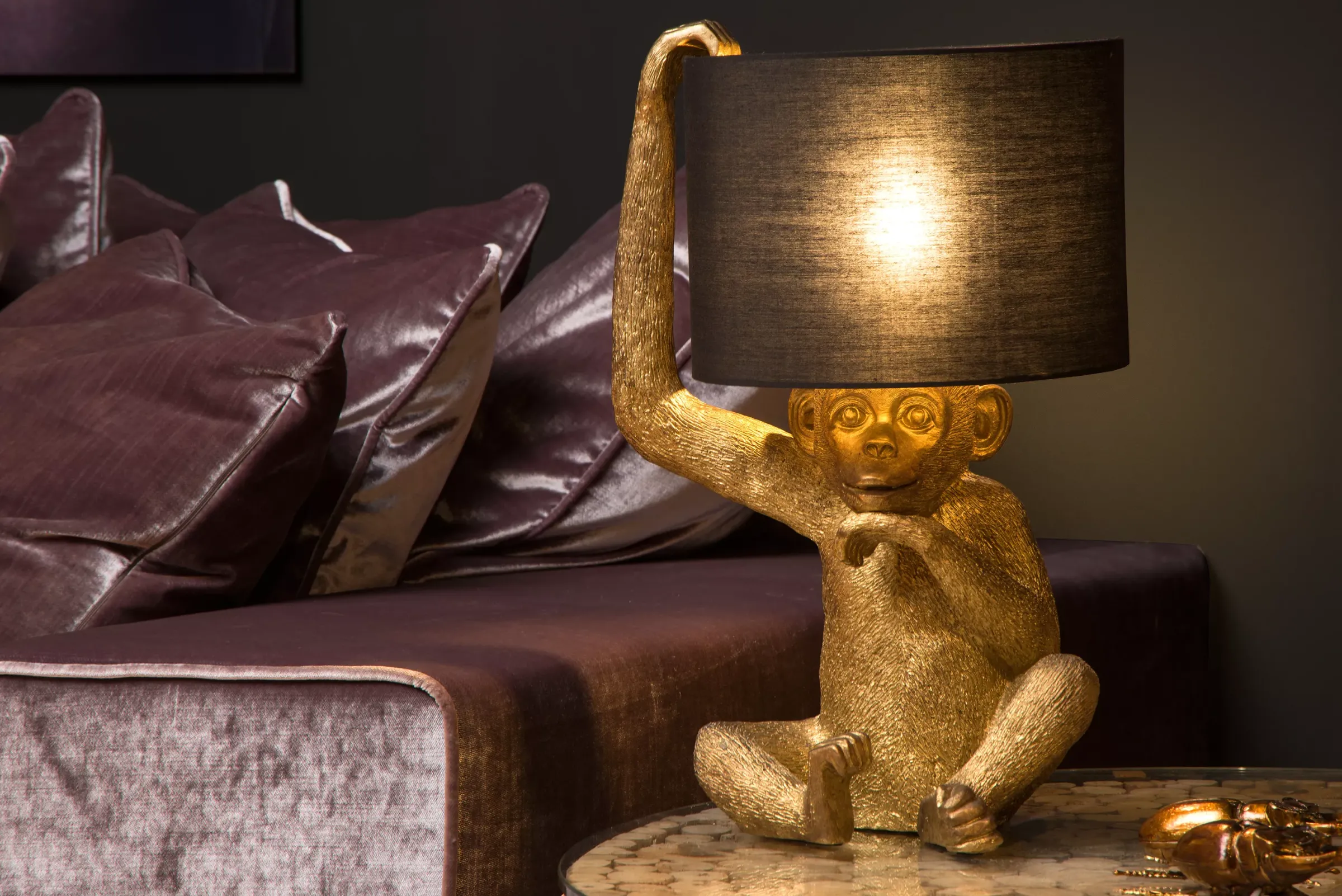 EXTRAVAGANZA CHIMP - Tafellamp - Ø 30 cm - 1xE14 - Zwart*Lucide Best