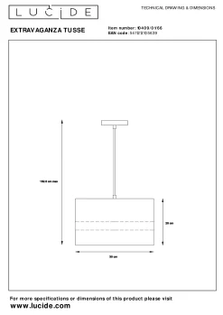 EXTRAVAGANZA TUSSE - Hanglamp - Ø 30 cm - 1xE27 - Roze*Lucide Fashion