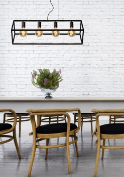 FABIAN - Hanglamp - 4xE27 - Zwart*Lucide Fashion