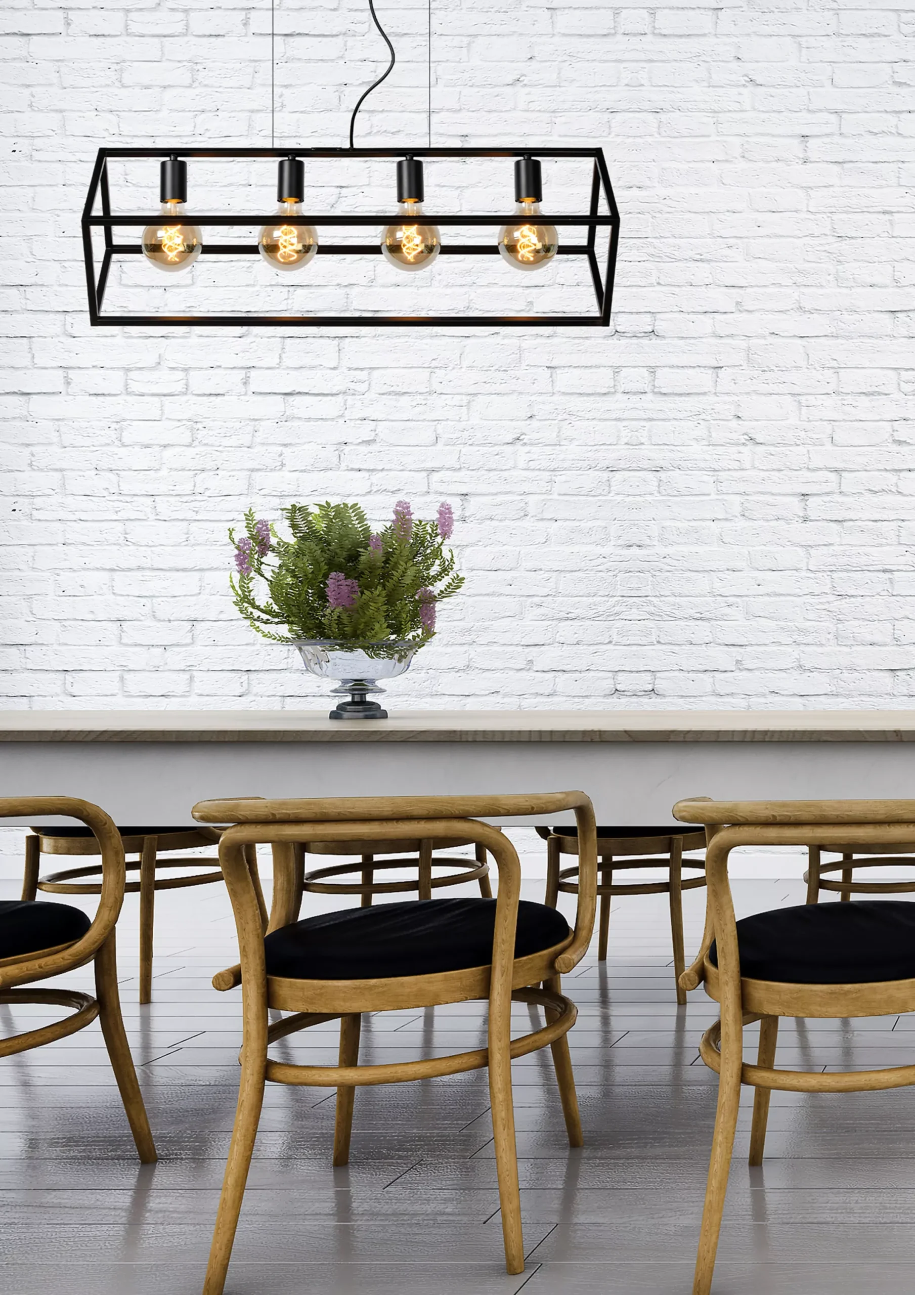 FABIAN - Hanglamp - 4xE27 - Zwart*Lucide Fashion