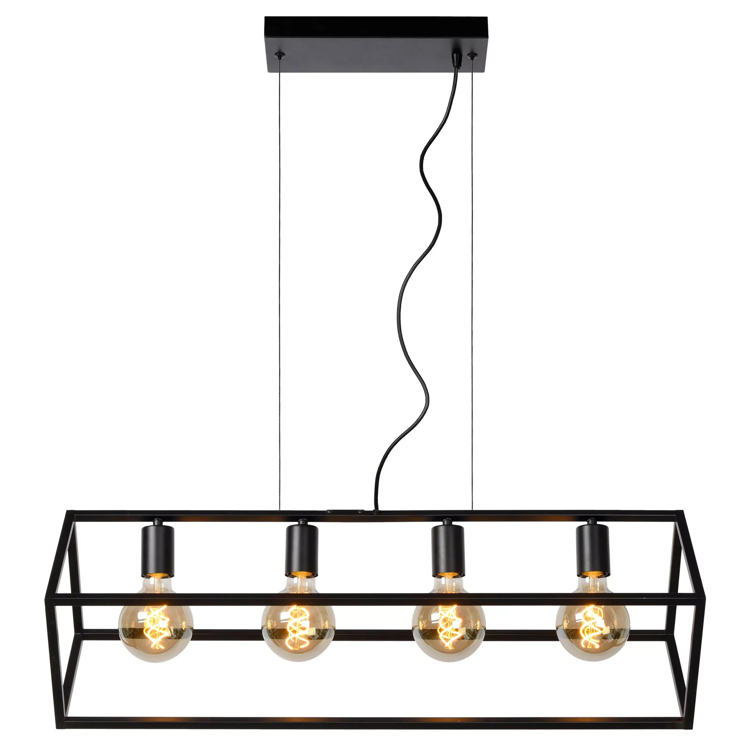 FABIAN - Hanglamp - 4xE27 - Zwart*Lucide Fashion