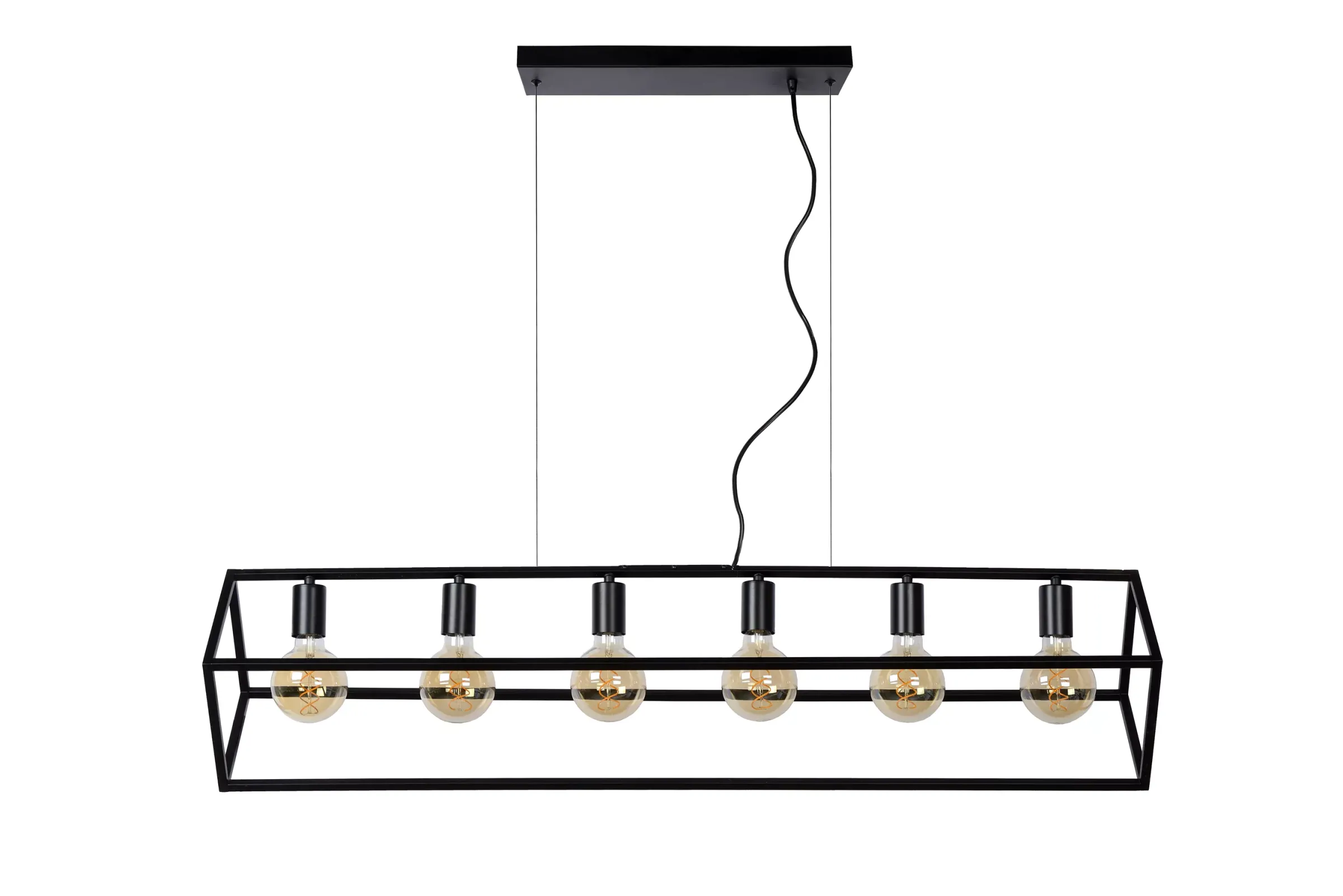FABIAN - Hanglamp - 6xE27 - Zwart*Lucide Fashion