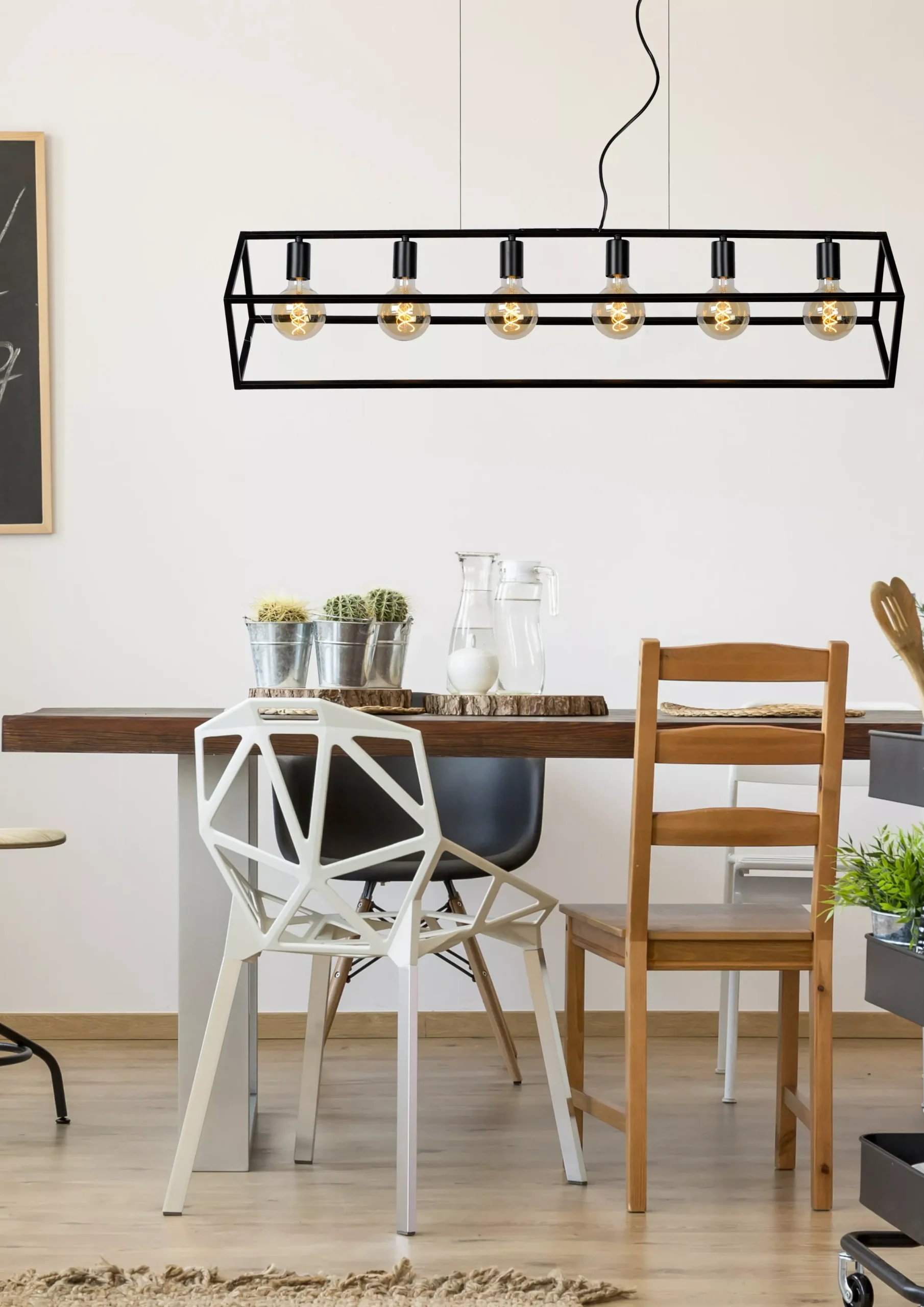 FABIAN - Hanglamp - 6xE27 - Zwart*Lucide Fashion