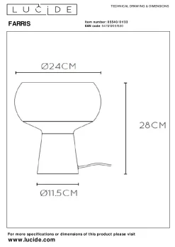 FARRIS - Tafellamp - 1xE27 - Groen*Lucide Best