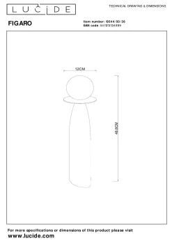 FIGARO - Tafellamp - Ø 12 cm, H 48 cm - 1xG9 - Grijs*Lucide Cheap