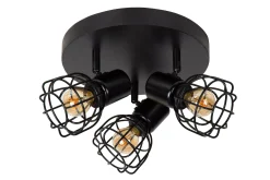 FILOX - Plafondspot - Ø 25 cm - 3xE14 - Zwart*Lucide Best