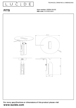 FITS - Tafellamp - Ø 20 cm - LED - 1x7W 3000K - Mat Goud / Messing*Lucide Shop