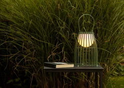 FJARA - Oplaadbare Tafellamp Binnen/Buiten - Accu/Batterij - Ø 17,5 cm - LED Dim to warm - 1x0,3W 2800K/3200K - IP44 - Groen*Lucide Best